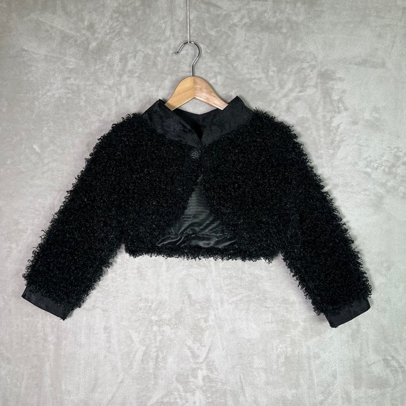 SHENOVA Sweaters - Black Textured Bolero Shrug Gothic Victorian Cropped Jacket Handmade by Shenova
